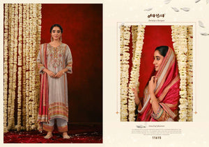 Jay Vijay Gajrare Pure Silk Dress Material