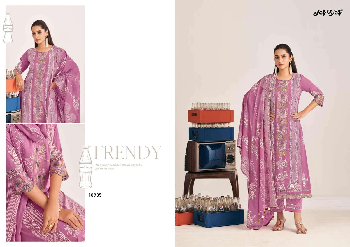 Jay Vijay Goti Soda Mal Mal Cotton Dress Material - Amrah Wholesale