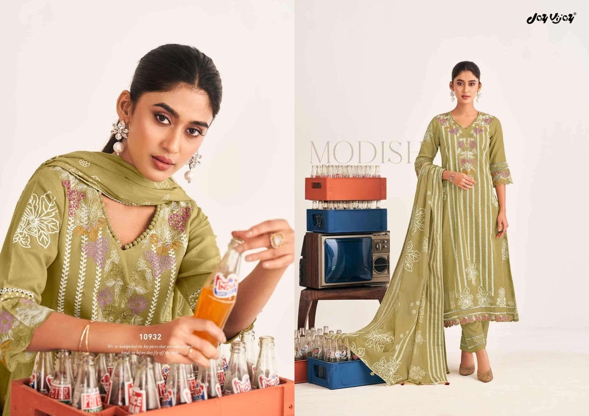 Jay Vijay Goti Soda Mal Mal Cotton Dress Material - Amrah Wholesale