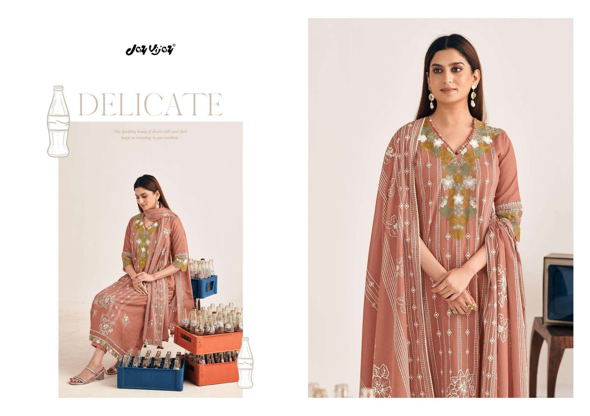 Jay Vijay Goti Soda Mal Mal Cotton Dress Material - Amrah Wholesale