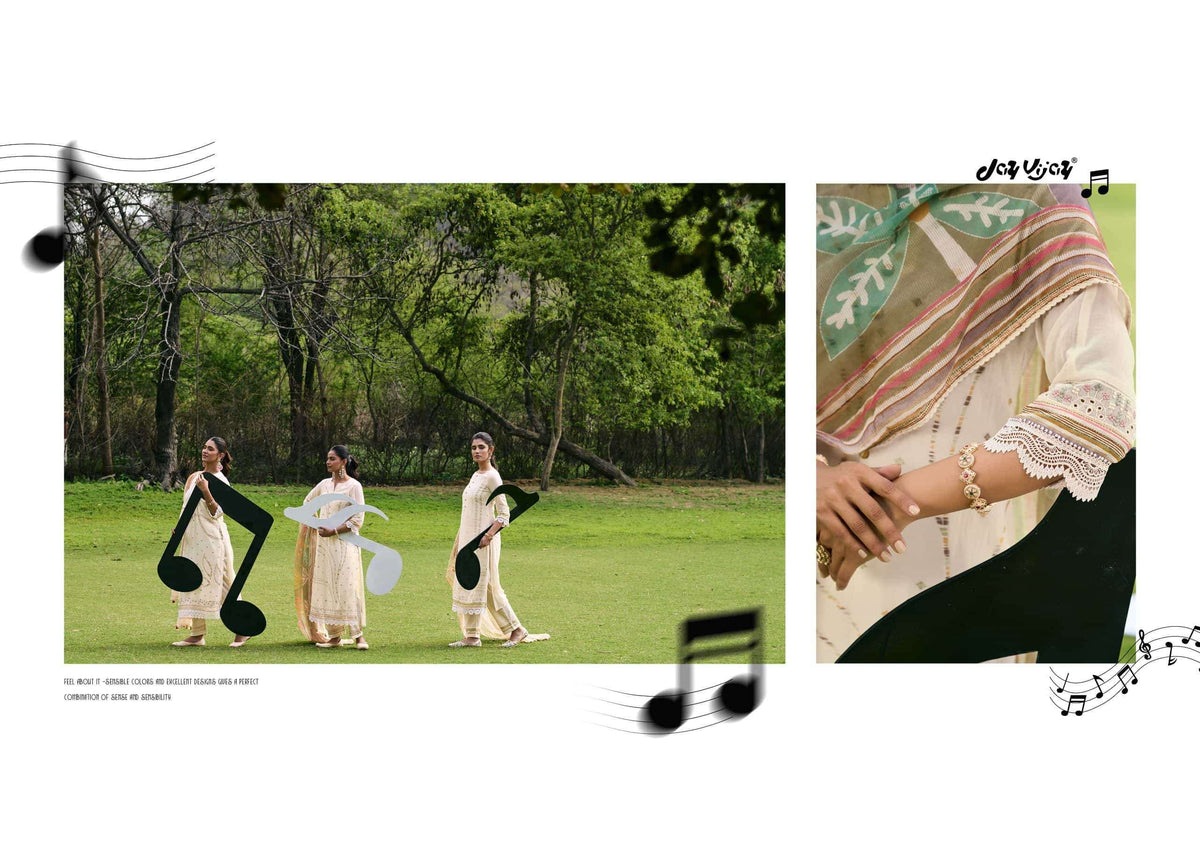 Jay Vijay Harmony Premium Mal Chanderi Dress Material - Amrah Wholesale