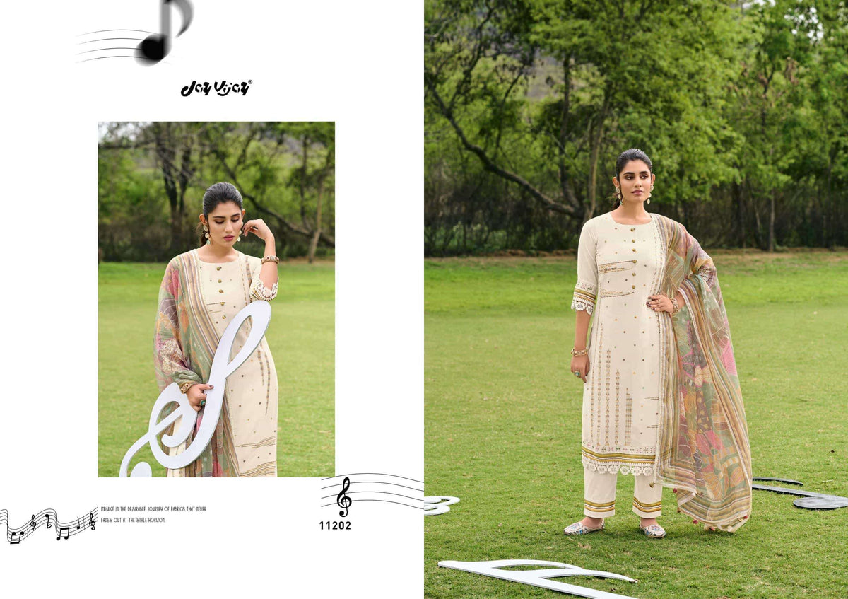 Jay Vijay Harmony Premium Mal Chanderi Dress Material - Amrah Wholesale