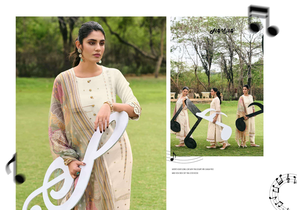 Jay Vijay Harmony Premium Mal Chanderi Dress Material - Amrah Wholesale