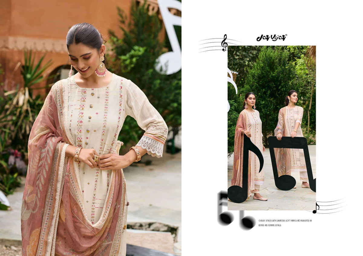 Jay Vijay Harmony Premium Mal Chanderi Dress Material - Amrah Wholesale