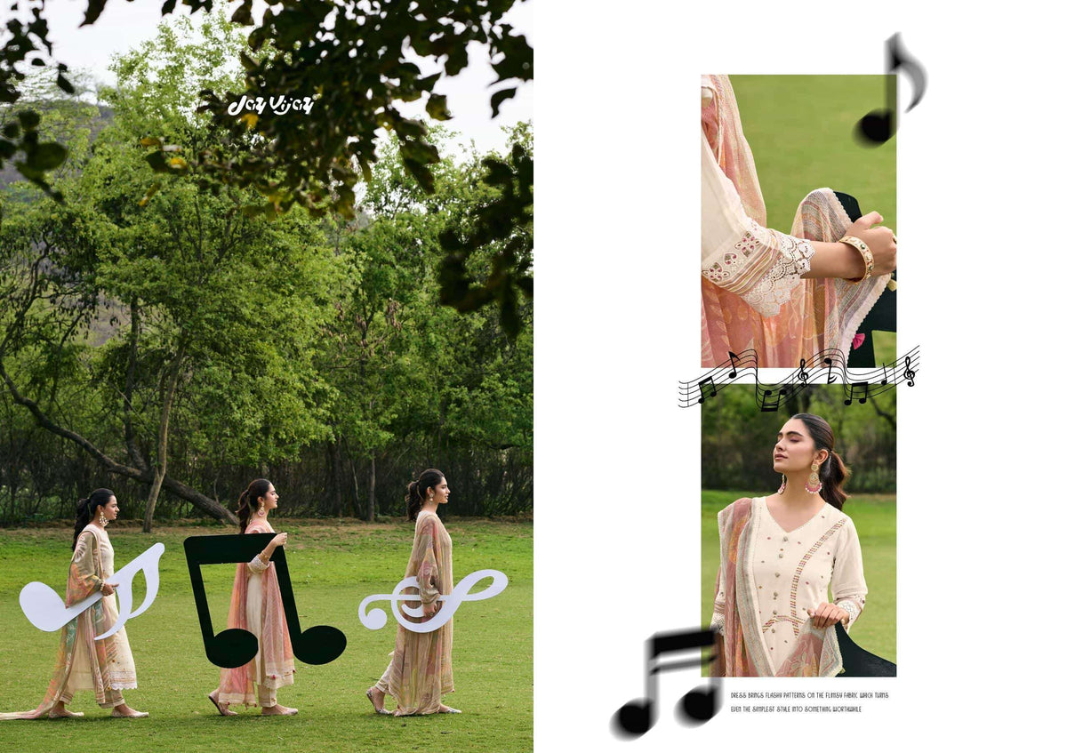 Jay Vijay Harmony Premium Mal Chanderi Dress Material - Amrah Wholesale