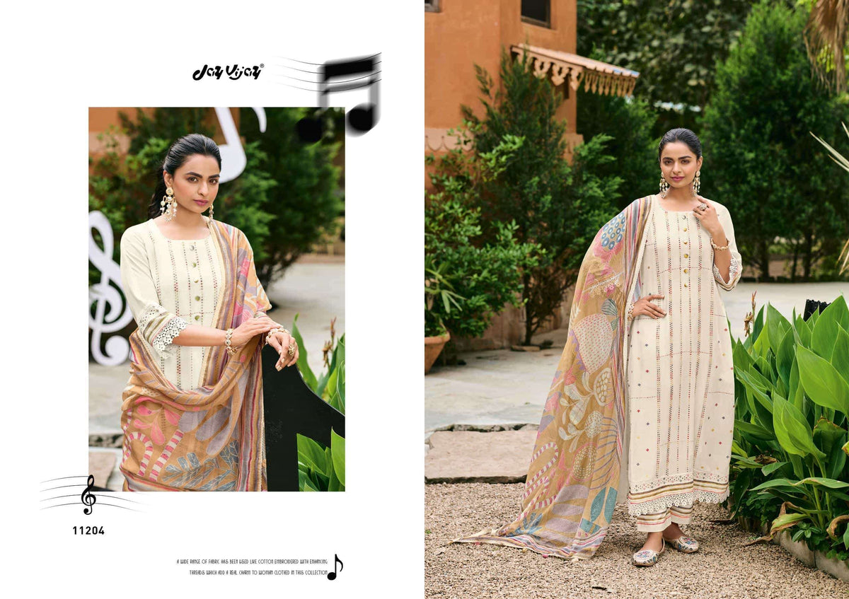 Jay Vijay Harmony Premium Mal Chanderi Dress Material - Amrah Wholesale