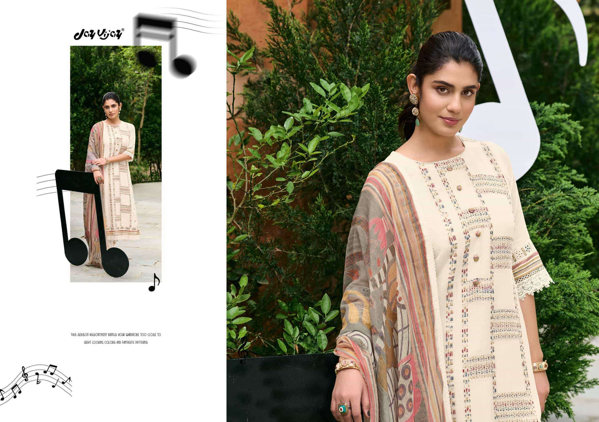 Jay Vijay Harmony Premium Mal Chanderi Dress Material - Amrah Wholesale