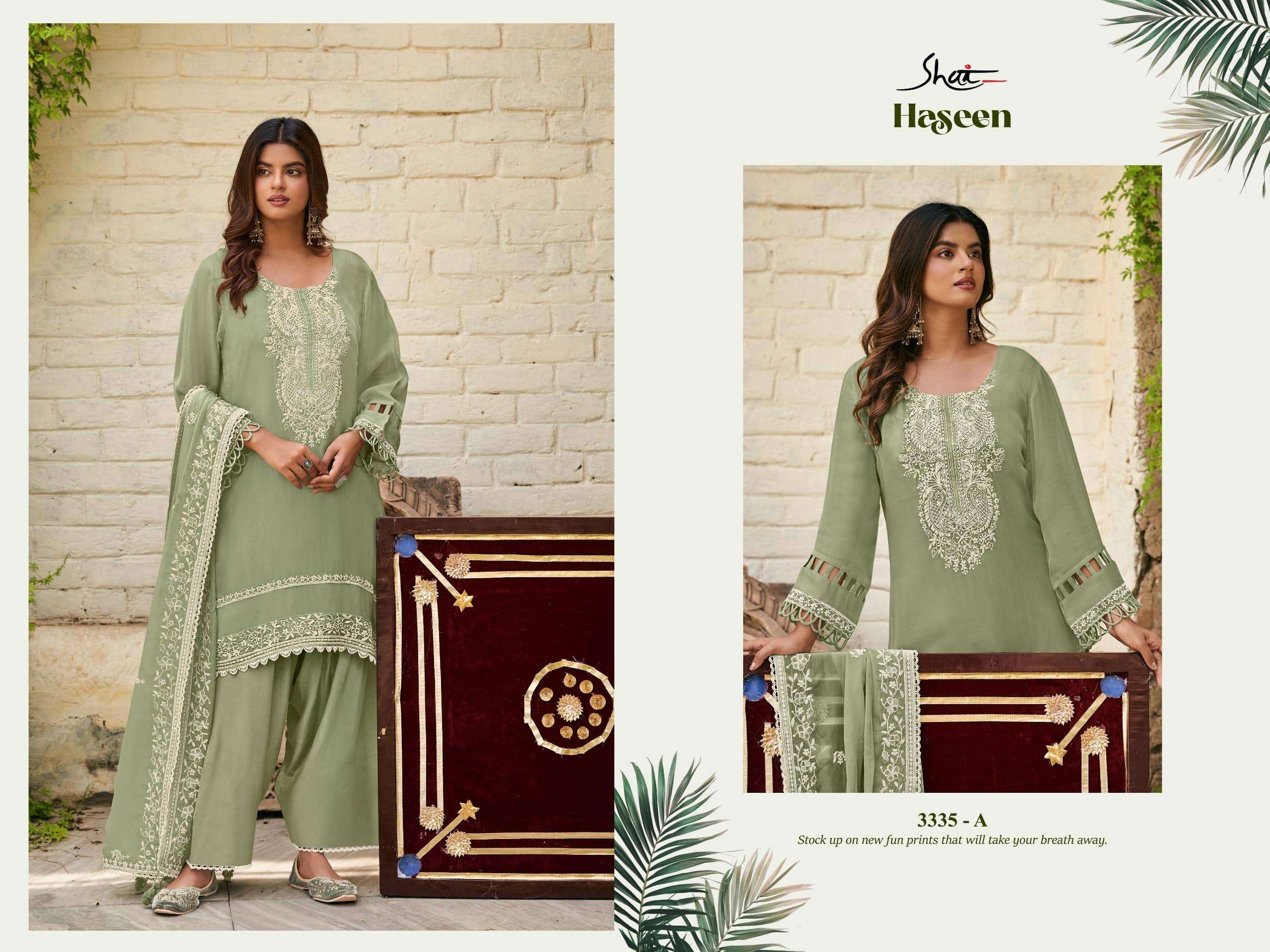 Jay Vijay Haseen 3335 Premium Organza Dress Material