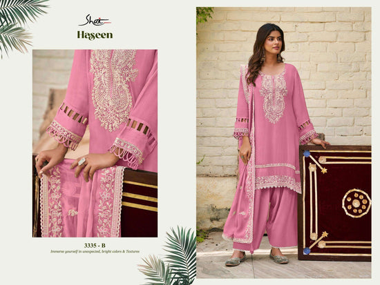 Jay Vijay Haseen 3335 Premium Organza Dress Material