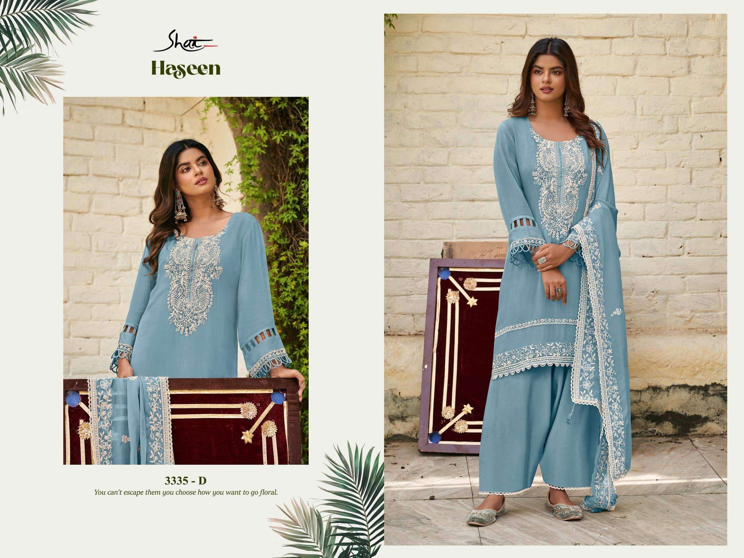 Jay Vijay Haseen 3335 Premium Organza Dress Material