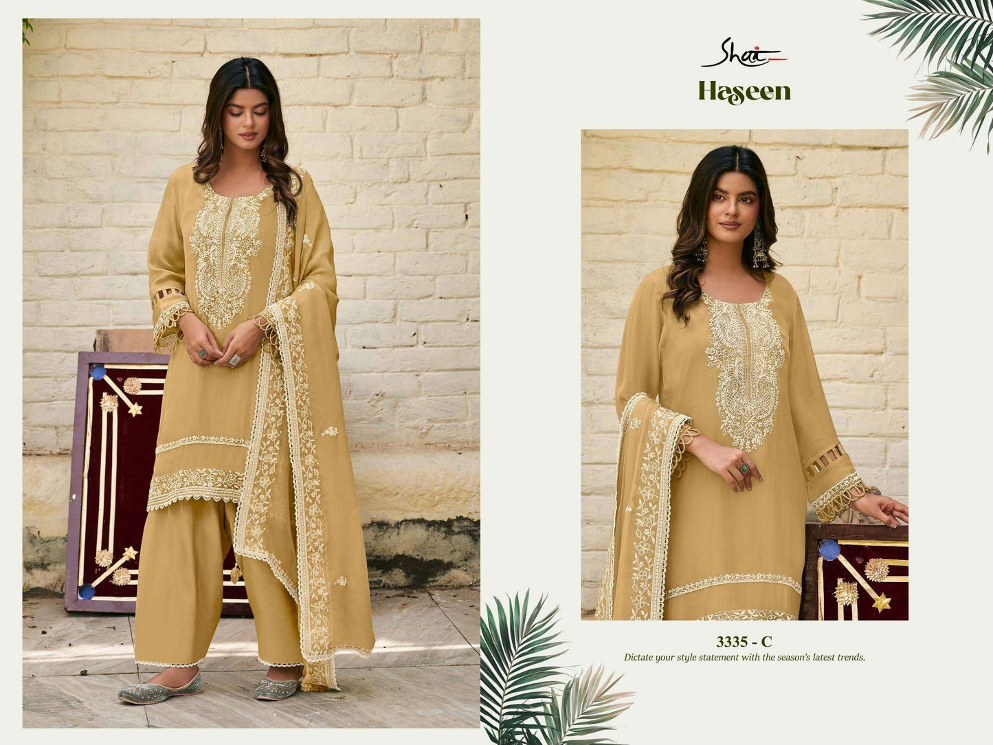 Jay Vijay Haseen 3335 Premium Organza Dress Material