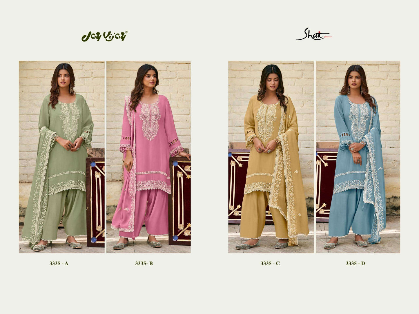 Jay Vijay Haseen 3335 Premium Organza Dress Material