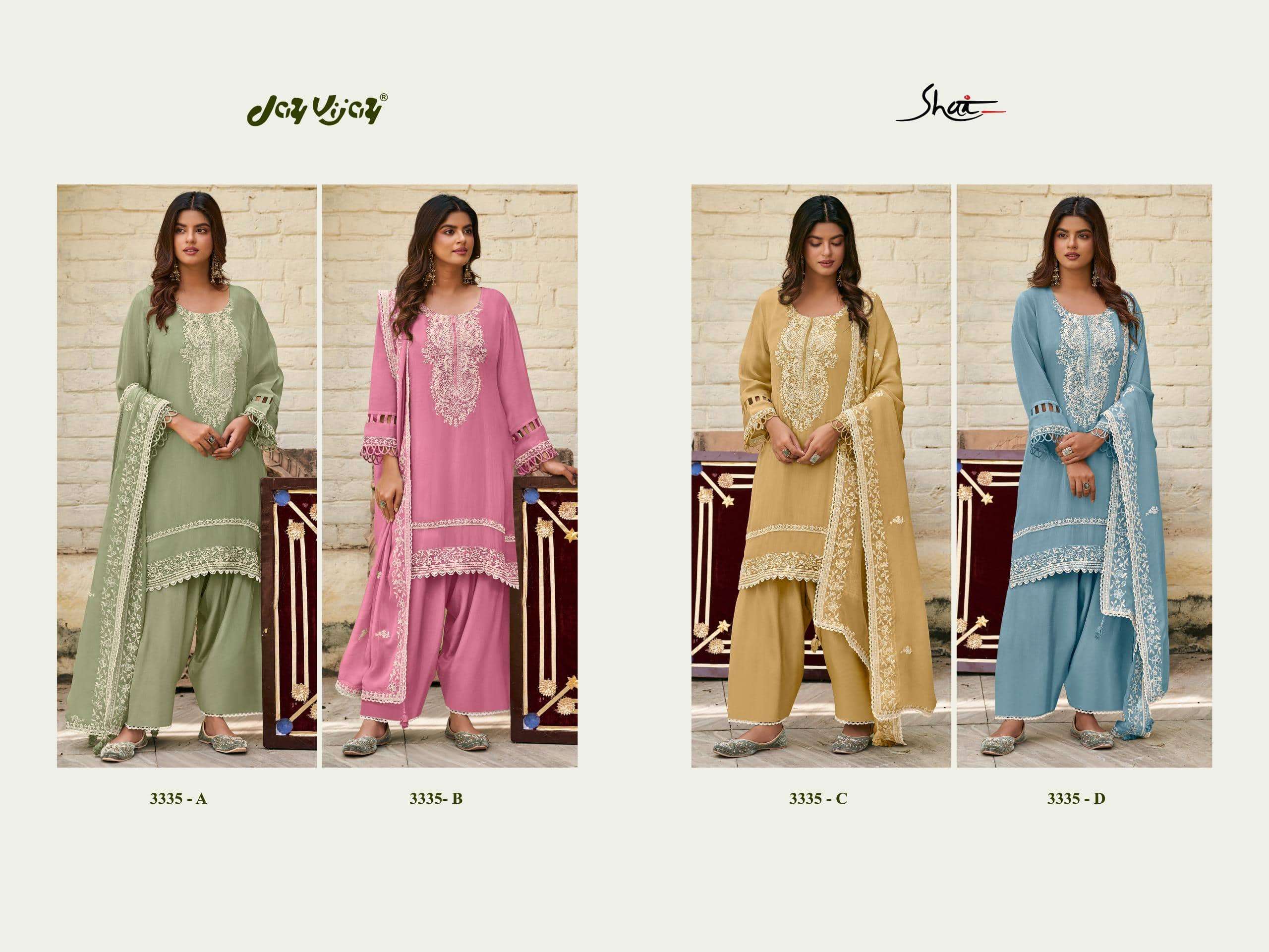 Jay Vijay Haseen 3335 Premium Organza Dress Material