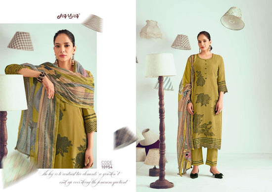 Jay Vijay Hits Of Jugnu Malai Chanderi Jacquard Dress Material - Amrah Wholesale