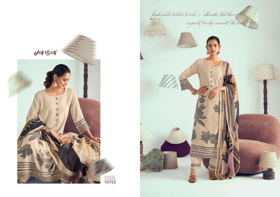 Jay Vijay Hits Of Jugnu Malai Chanderi Jacquard Dress Material - Amrah Wholesale