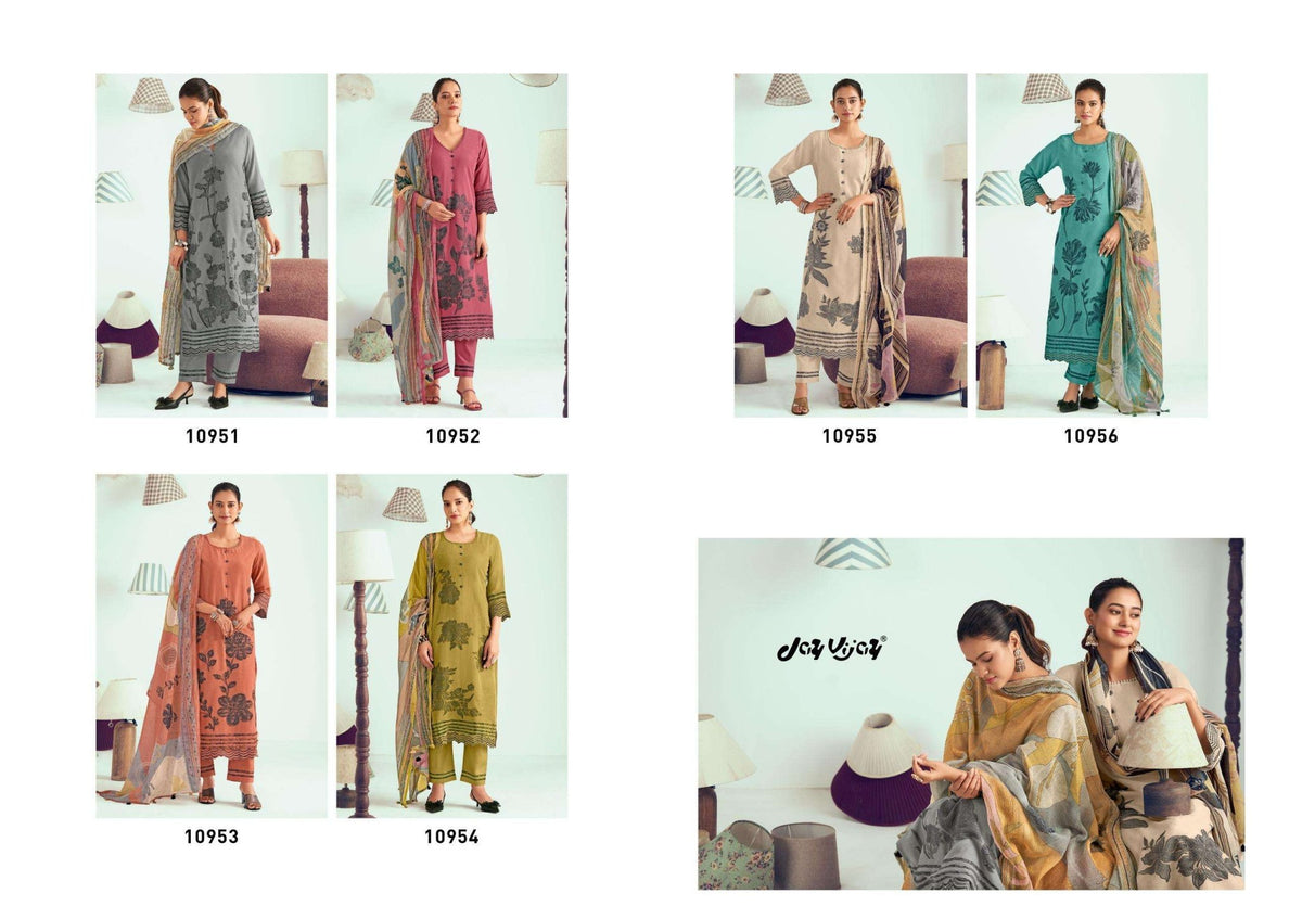 Jay Vijay Hits Of Jugnu Malai Chanderi Jacquard Dress Material - Amrah Wholesale