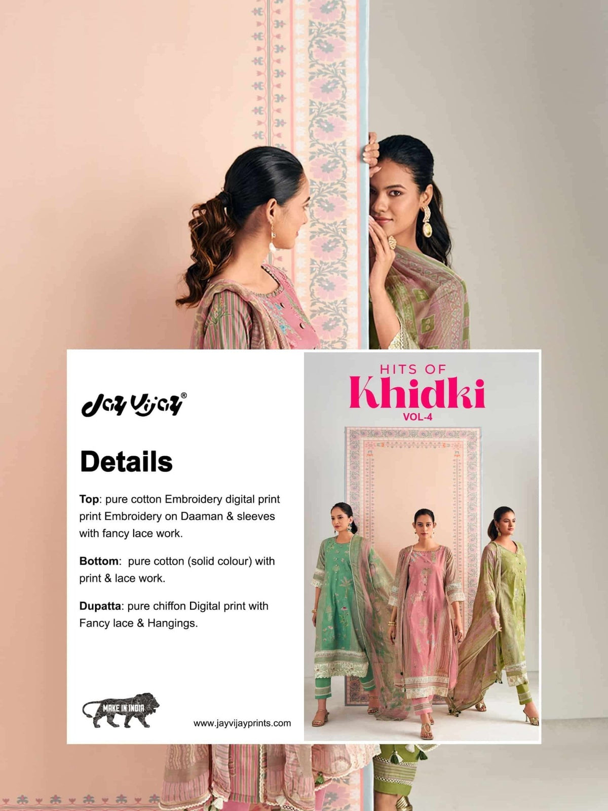 Jay Vijay Hits Of Khidki Vol 4 Pure Cotton Salwar Suit - Amrah Wholesale