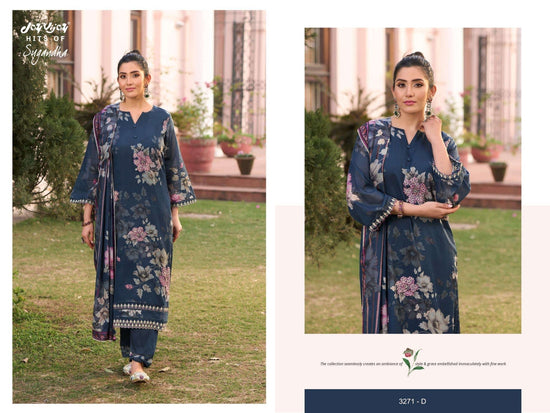 Jay Vijay Hits Of Sugandha Mal Mal Unstitched Dress Material - Amrah Wholesale