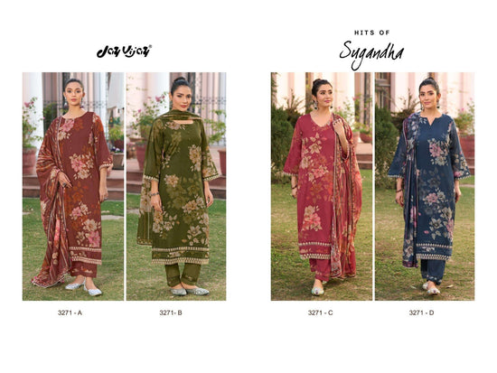 Jay Vijay Hits Of Sugandha Mal Mal Unstitched Dress Material - Amrah Wholesale