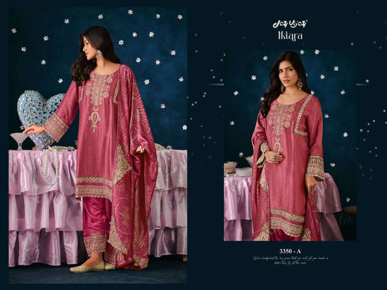 Jay Vijay Ikiara 3350 Premium Organza Jacquard Dress Material