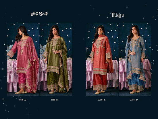 Jay Vijay Ikiara 3350 Premium Organza Jacquard Dress Material