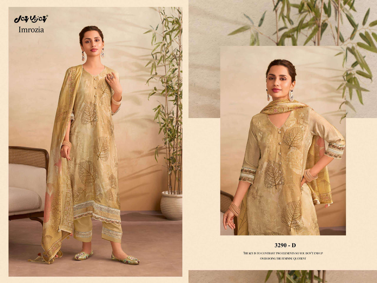 Jay Vijay Imrozia 3290 Muslin Dress Material - Amrah Wholesale