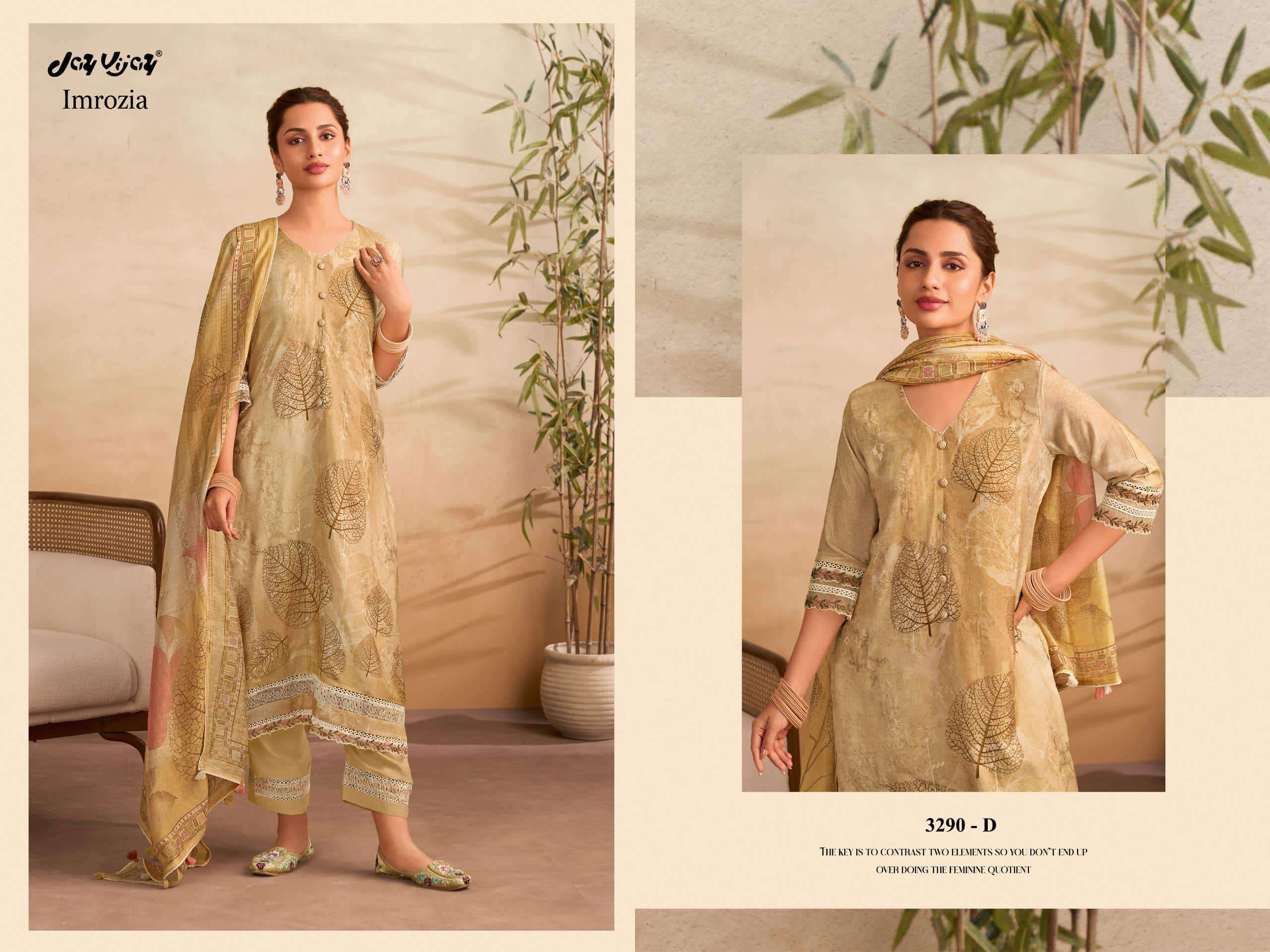 Jay Vijay Imrozia 3290 Muslin Dress Material - Amrah Wholesale