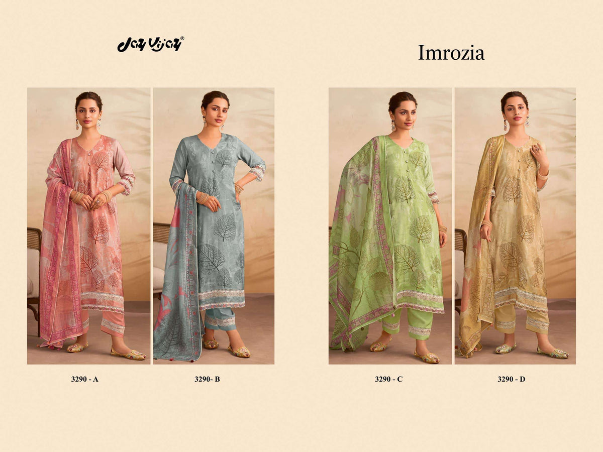 Jay Vijay Imrozia 3290 Muslin Dress Material - Amrah Wholesale
