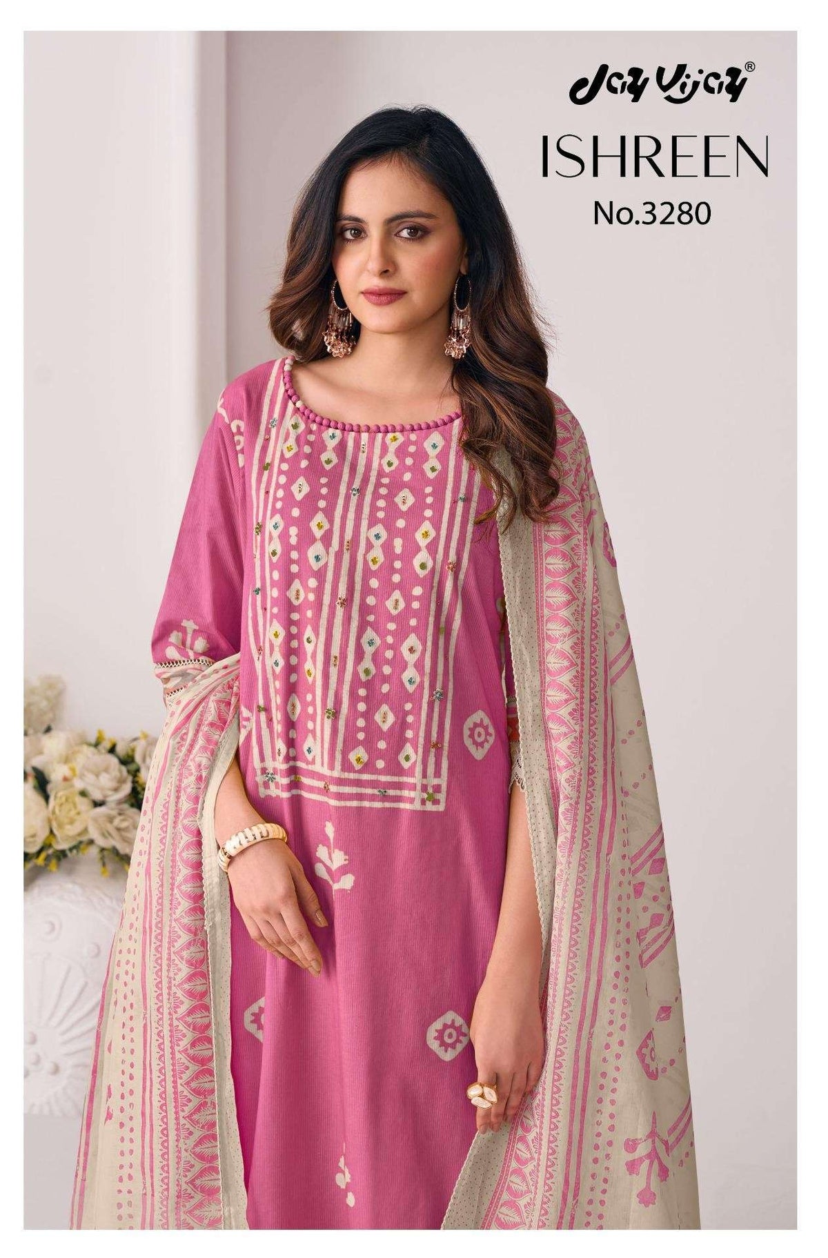 Jay Vijay Ishreen 3280 Pure Cotton Dress Material - Amrah Wholesale