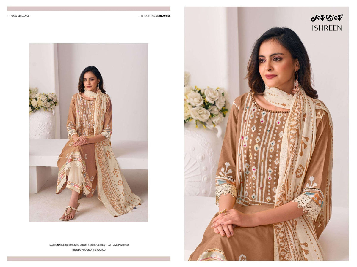 Jay Vijay Ishreen 3280 Pure Cotton Dress Material - Amrah Wholesale