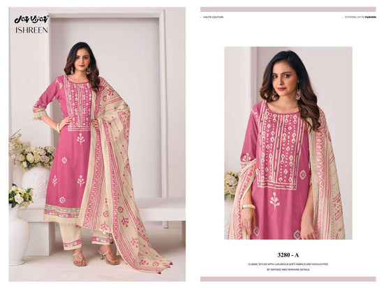 Jay Vijay Ishreen 3280 Pure Cotton Dress Material - Amrah Wholesale