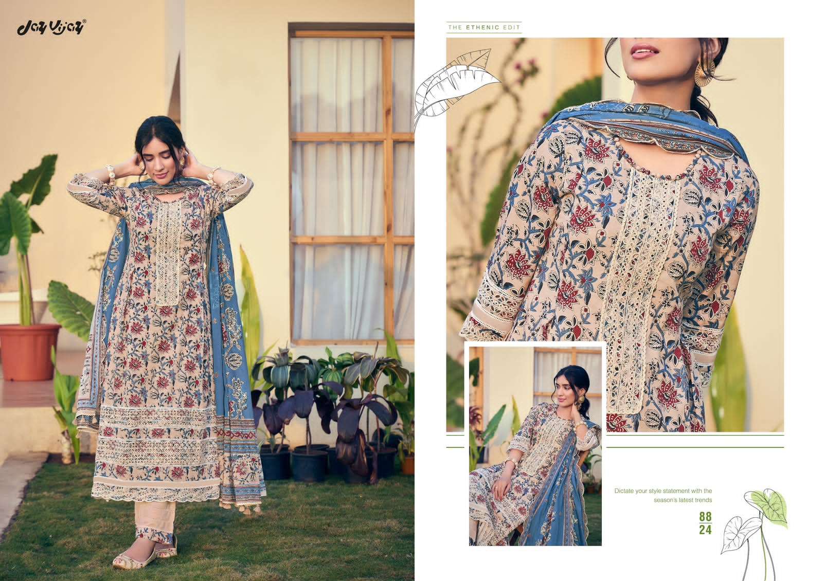 Jay Vijay Jahaan Pure Cotton Dress Material - Amrah Wholesale