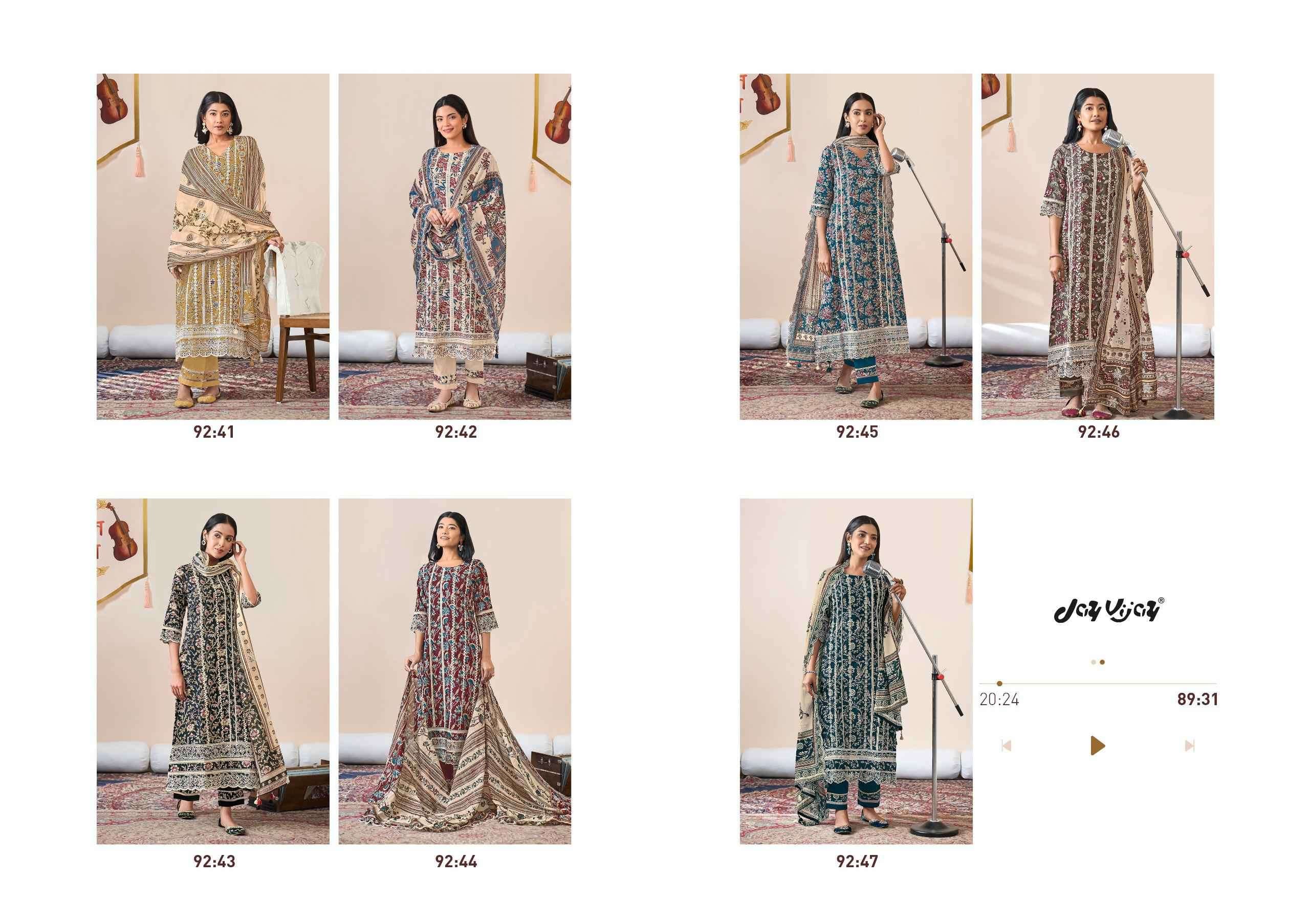 Jay Vijay Jahaan Vol 2 Pure Cotton Block Print Embroidered Dress Material