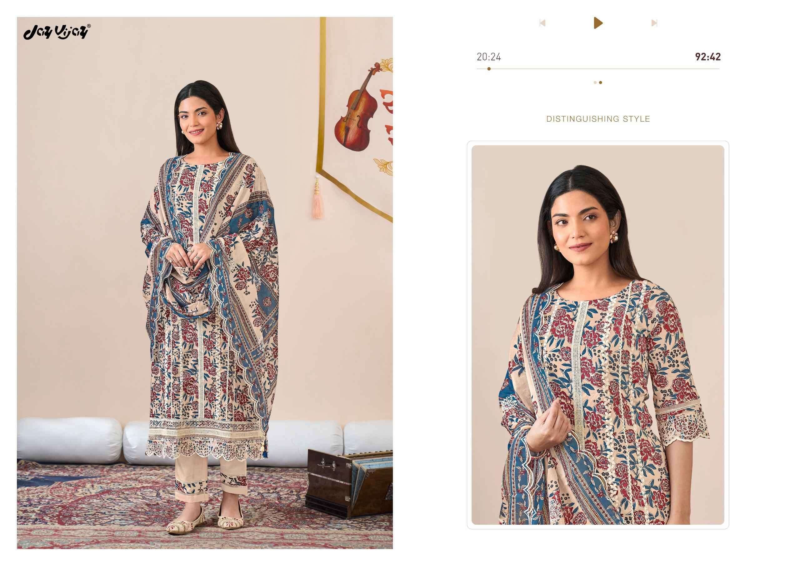 Jay Vijay Jahaan Vol 2 Pure Cotton Block Print Embroidered Dress Material
