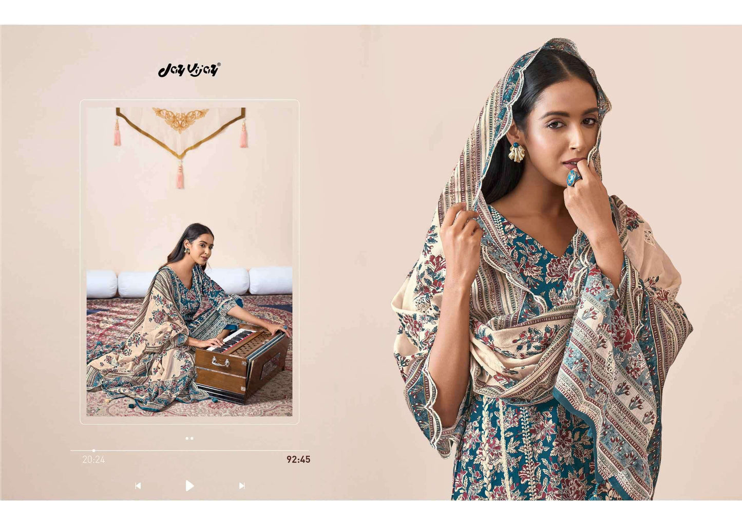 Jay Vijay Jahaan Vol 2 Pure Cotton Block Print Embroidered Dress Material