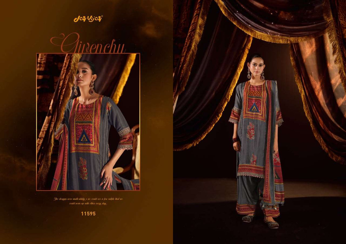Jay Vijay Jhoomro Premium Bemberg Muslin Silk Suit Set