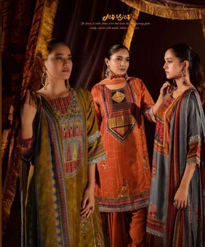 Jay Vijay Jhoomro Premium Bemberg Muslin Silk Suit Set - Amrah Wholesale
