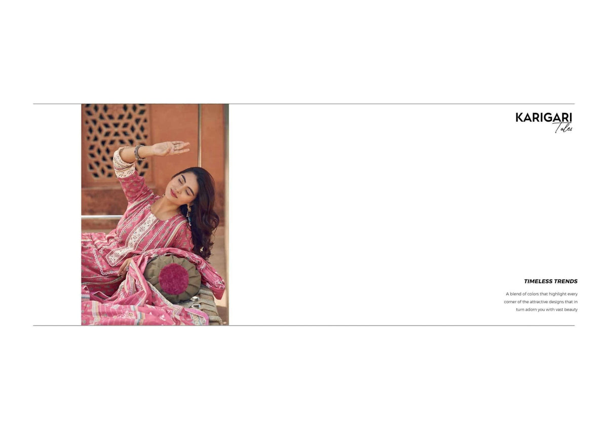 Jay Vijay Karigari Tales Pure Mal Mal Cotton Dress Material - Amrah Wholesale