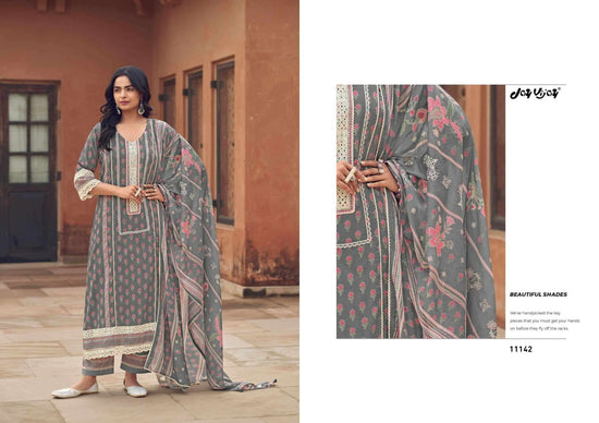 Jay Vijay Karigari Tales Pure Mal Mal Cotton Dress Material - Amrah Wholesale