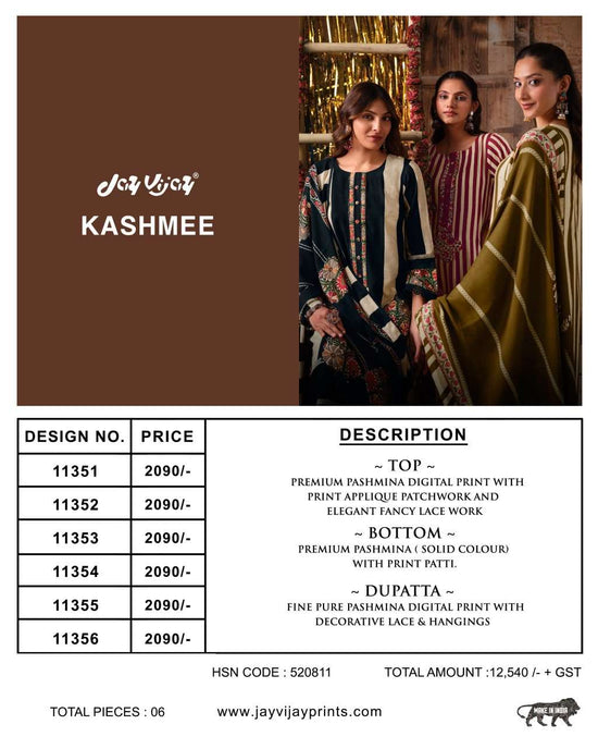 Jay Vijay Kashmee Pashmina Dress Material