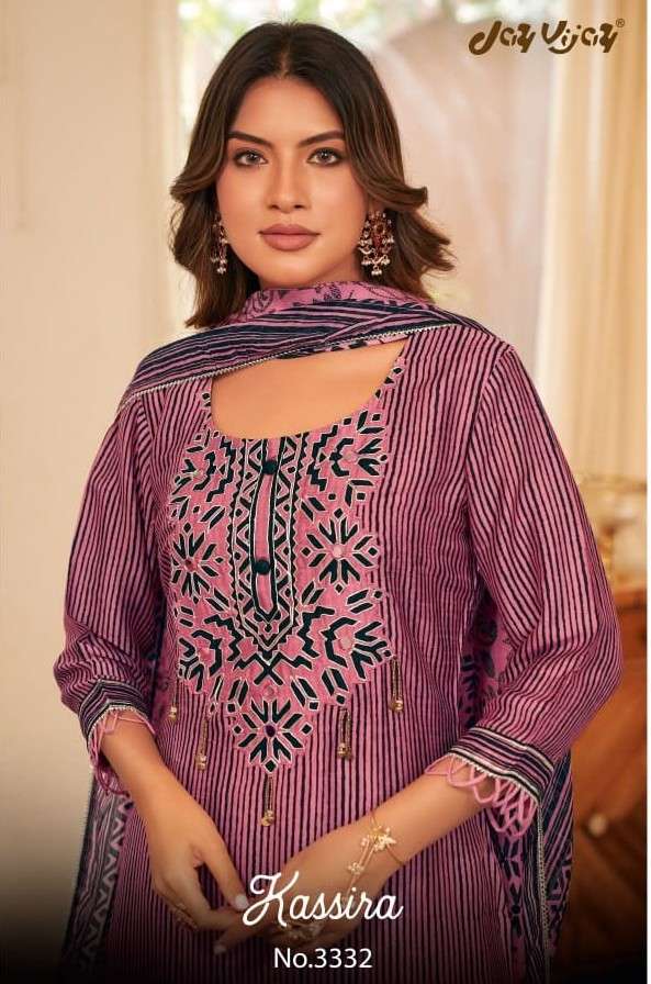 Jay Vijay Kassira 3332 Bemberg Silk Slub Dress Material