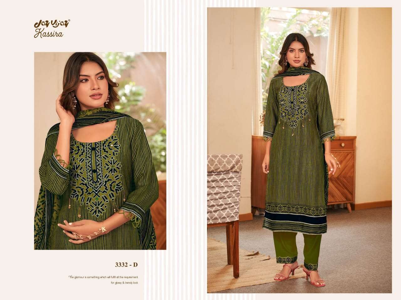 Jay Vijay Kassira 3332 Bemberg Silk Slub Dress Material