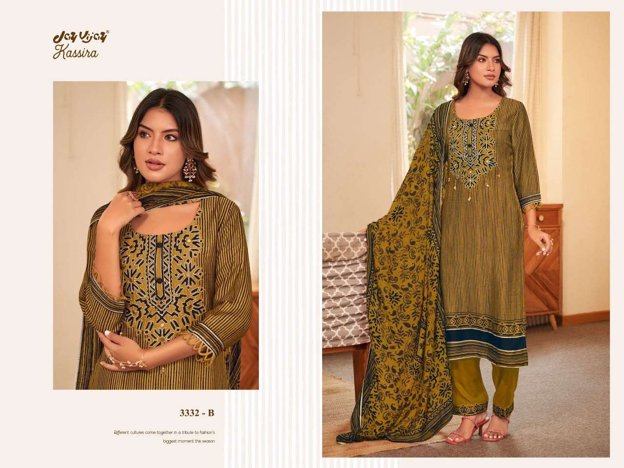 Jay Vijay Kassira 3332 Bemberg Silk Slub Dress Material