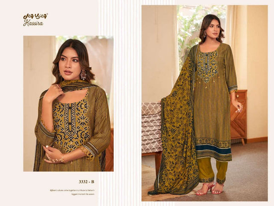 Jay Vijay Kassira 3332 Bemberg Silk Slub Dress Material