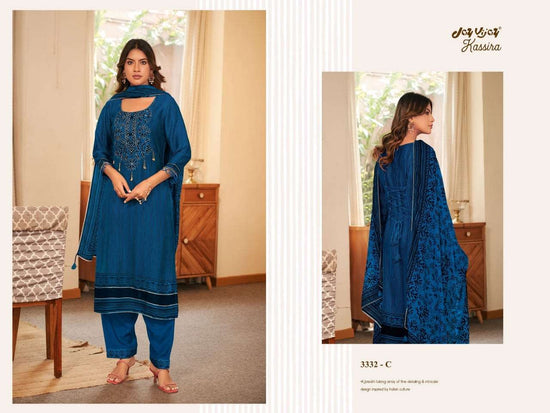 Jay Vijay Kassira 3332 Bemberg Silk Slub Dress Material