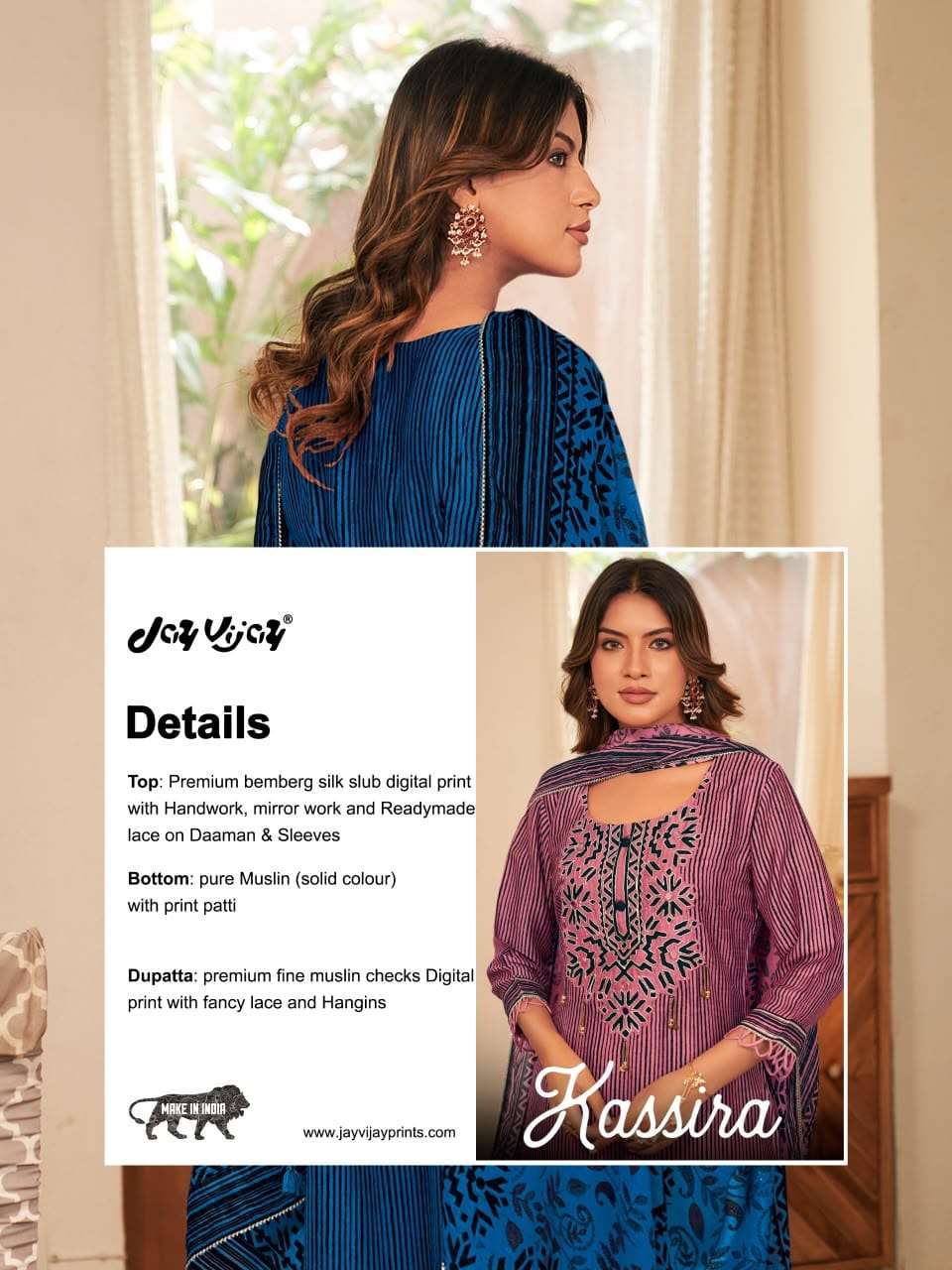Jay Vijay Kassira 3332 Bemberg Silk Slub Dress Material