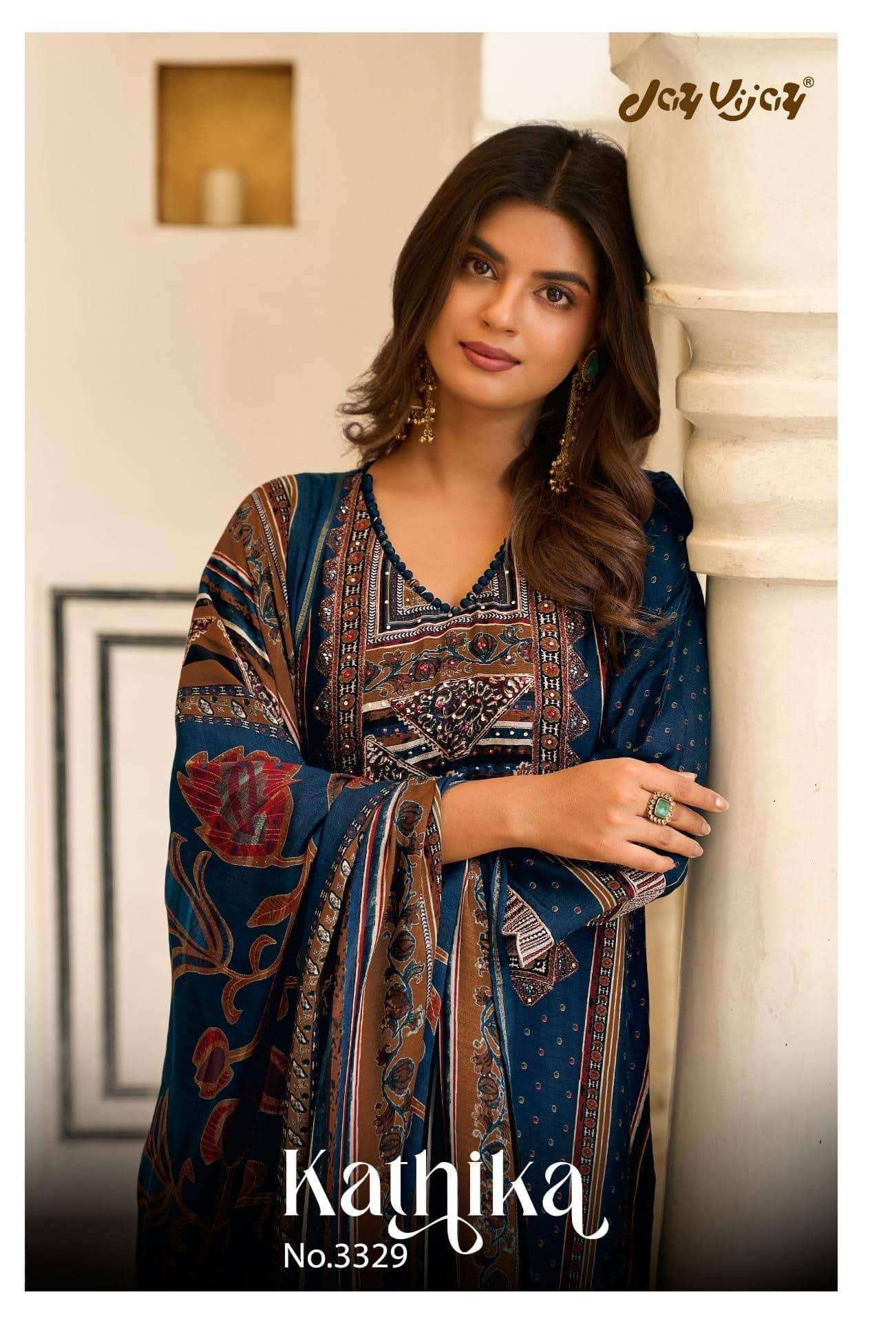 Jay Vijay Kathika 3329 Bemberg Silk Salwar Suit
