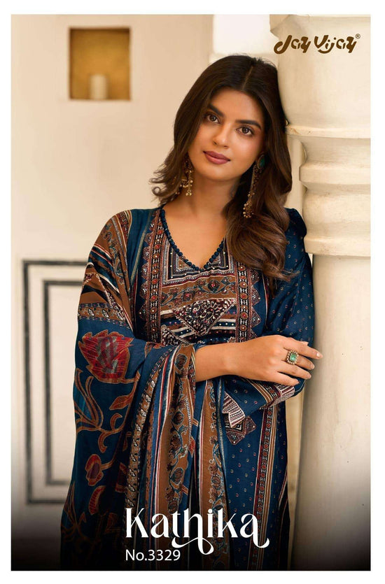 Jay Vijay Kathika 3329 Bemberg Silk Salwar Suit