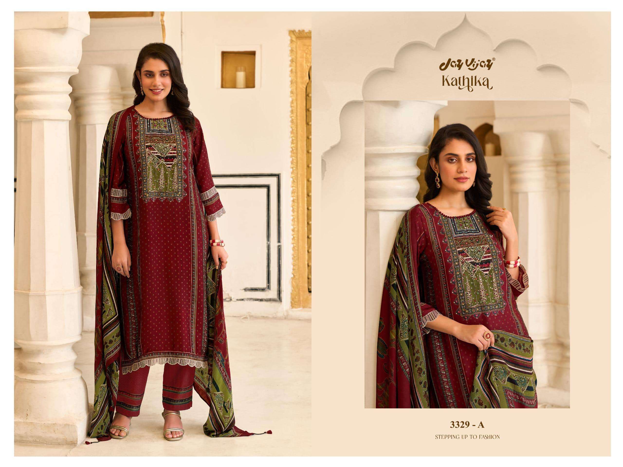 Jay Vijay Kathika 3329 Bemberg Silk Salwar Suit