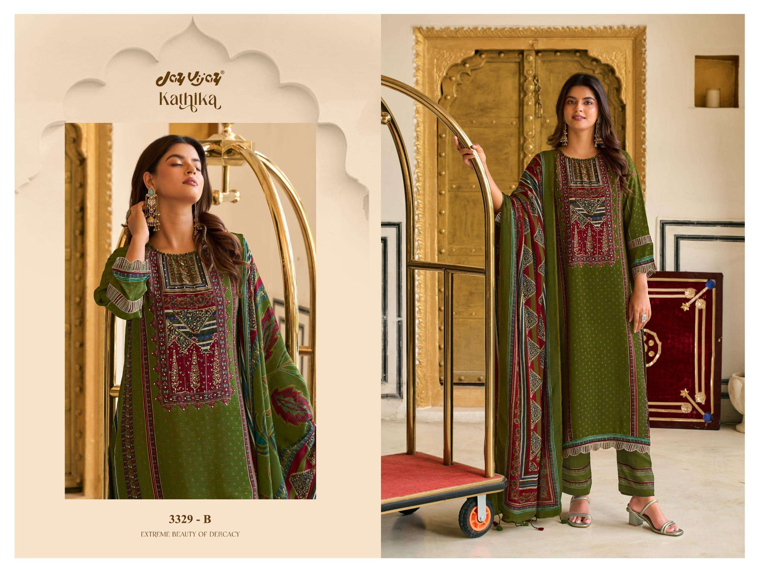 Jay Vijay Kathika 3329 Bemberg Silk Salwar Suit